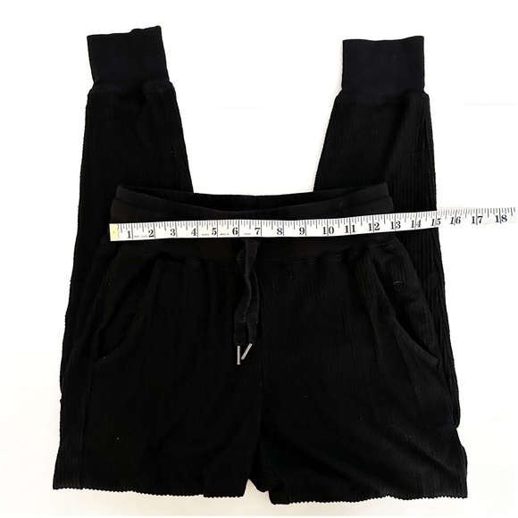 Zyia Jogger Pants Small Black Soft Ribbed Full Length Drawstring Pockets - Picture 8 of 11